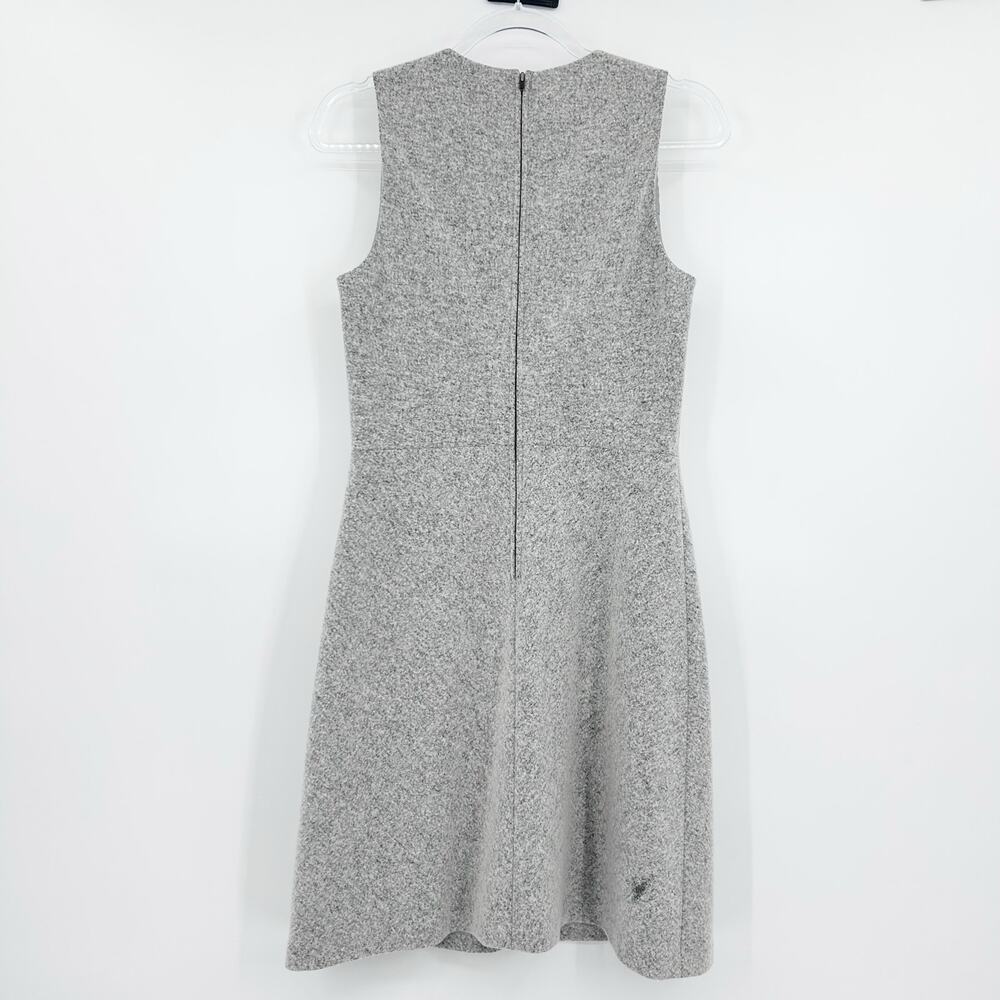Theory Raneid K Wool Felt A-Line Dress Gray Sleeveless 6 Virgin Wool Minimalist - Picture 9 of 11